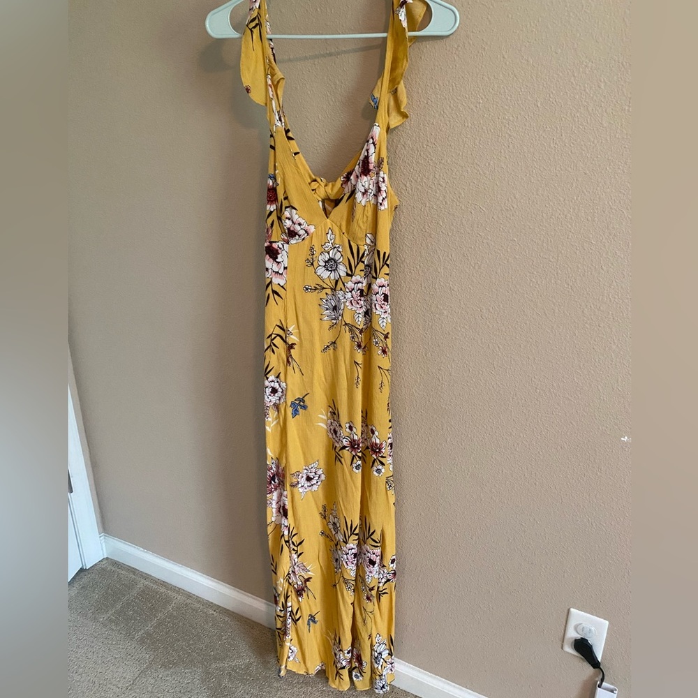 Timing Yellow Floral Maxi Dress